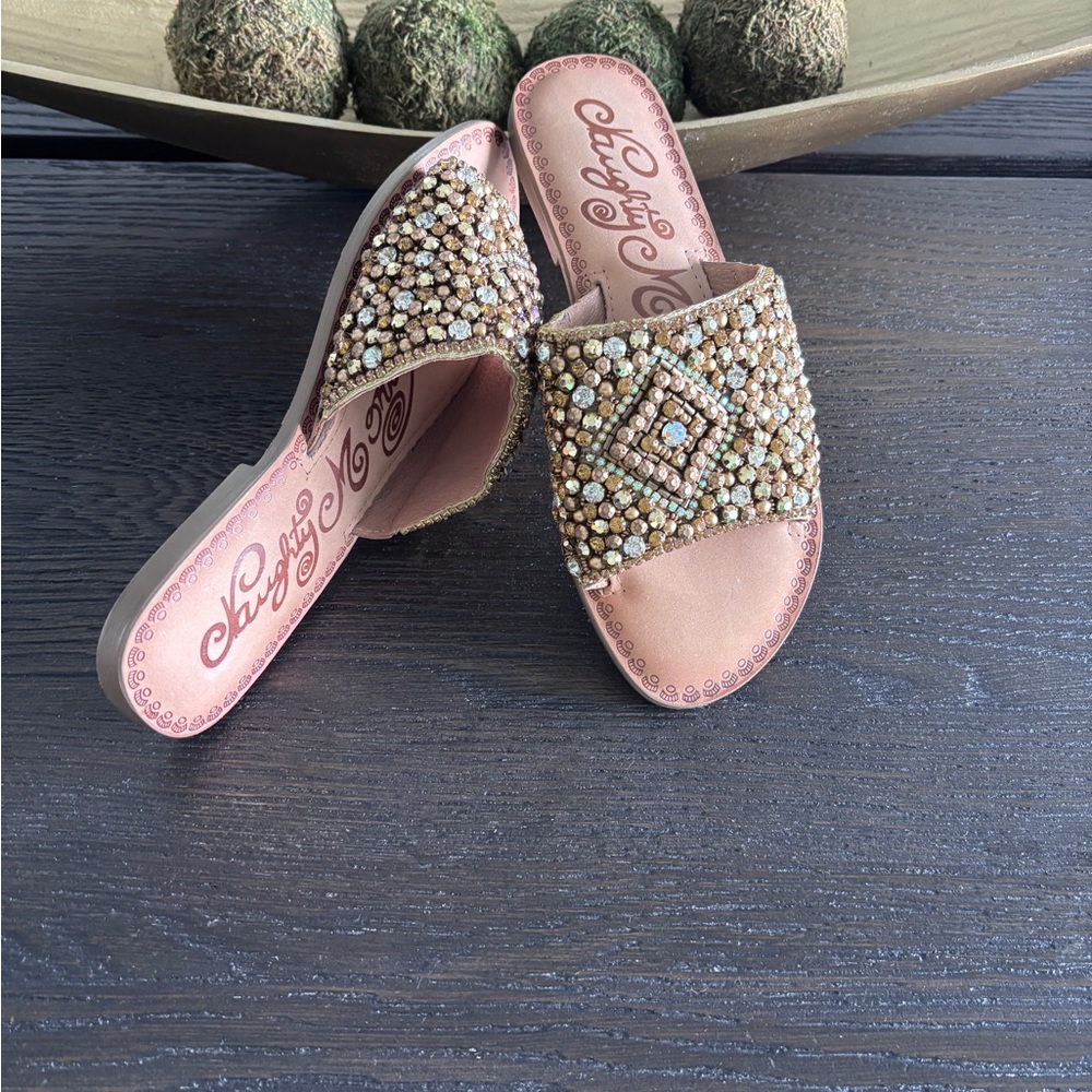 Naughty monkey Embellished Sandals - Gold and Brown